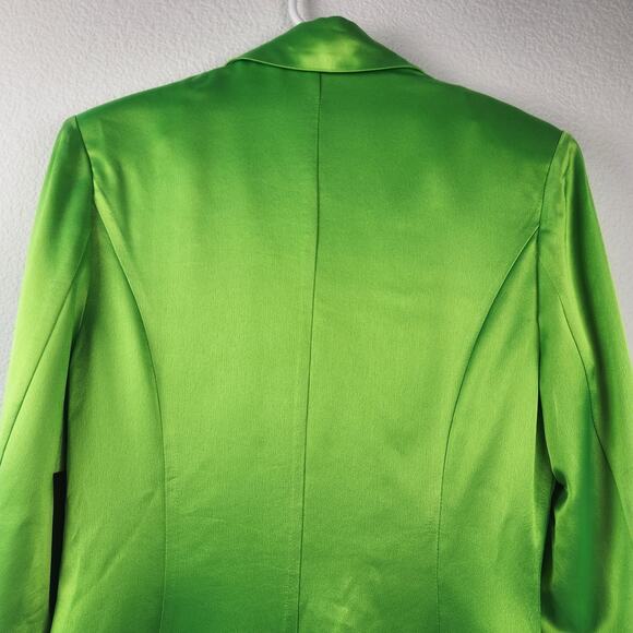Retrofete Saige Double Breasted Blazer in Lime Punch Green Size Small NWT Satin - Picture 7 of 15
